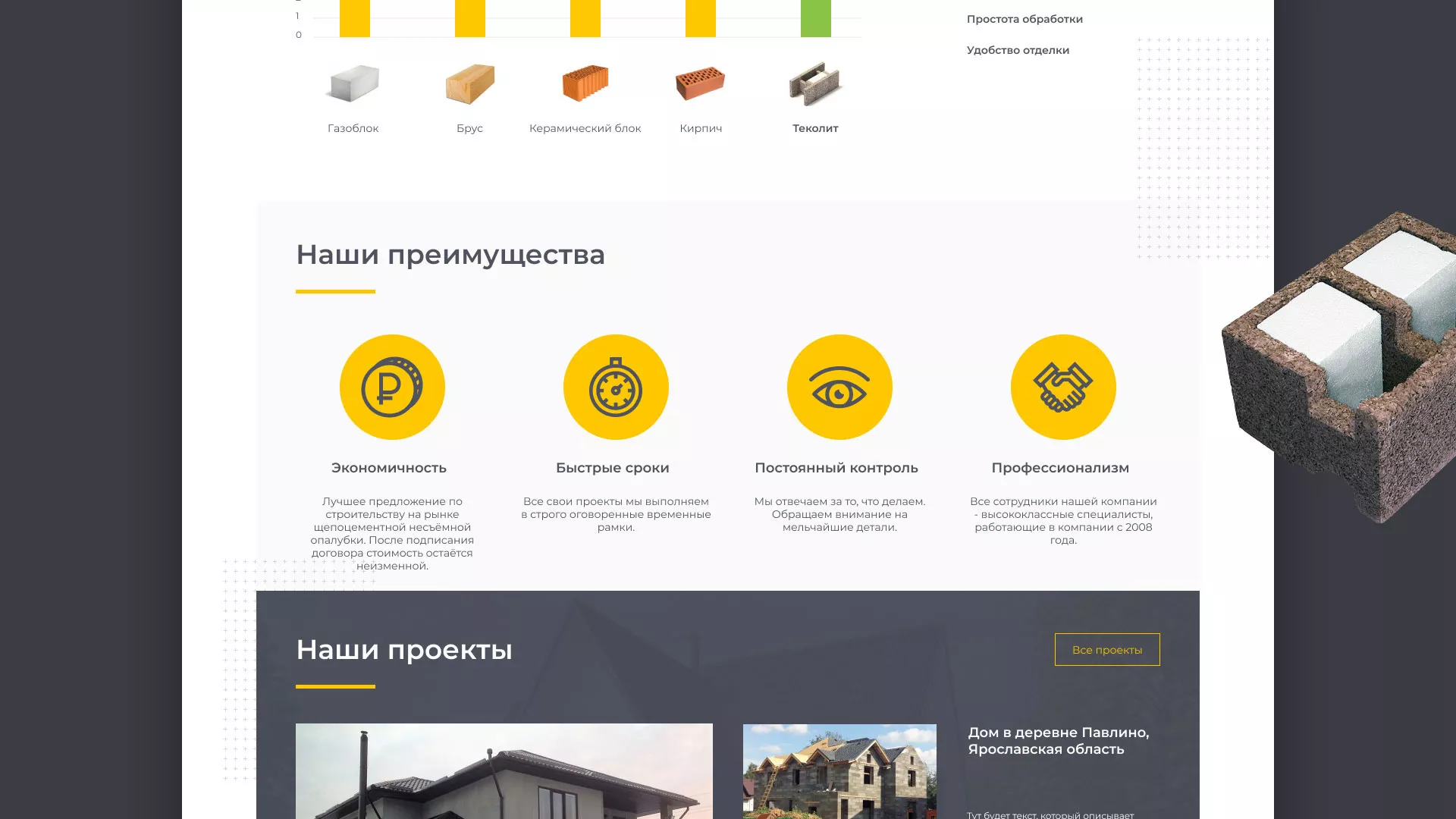 Создание сайта для строительной компании «ЭКОДОМ» в Приморске