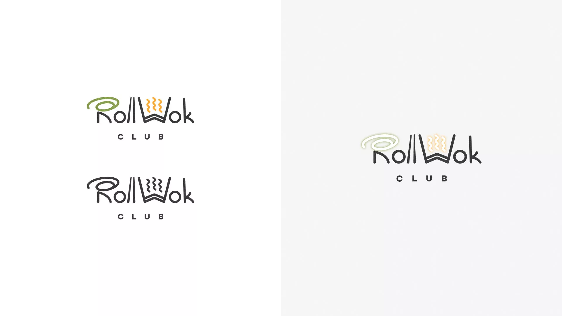 Разработка логотипа и фирменного стиля суши-бара «Roll Wok Club» в Приморске